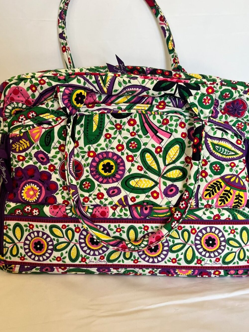 Vera Bradley Laptop Bag Crossbody School Travel Carry-on Viva La Vera purple